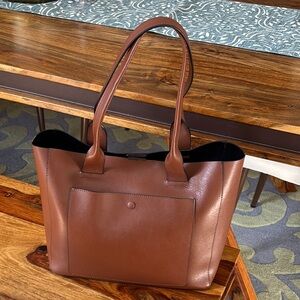 Banana Republic Structured Brown Leather Tote
